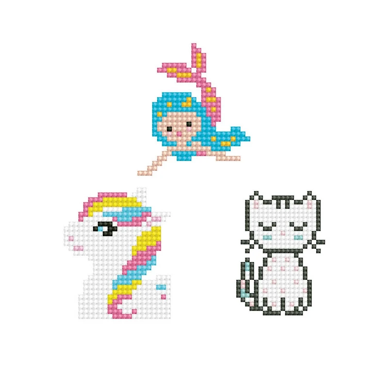 Diamond Dotz® Dotzies® Kitten, Mermaid & Pony Stickers Diamond Painting Artwork Kit