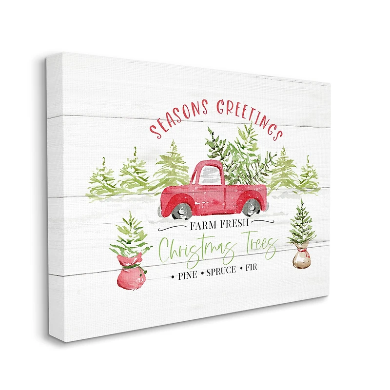 Stupell Industries Farm Fresh Christmas Trees Seasonal Canvas Wall Art