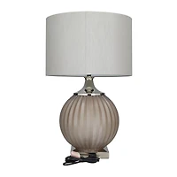 Grey Polyester Transitional Table Lamp, 27" x 17" x 17"