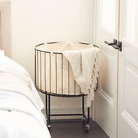 Black Contemporary Metal Storage Cart, 26" x 19"