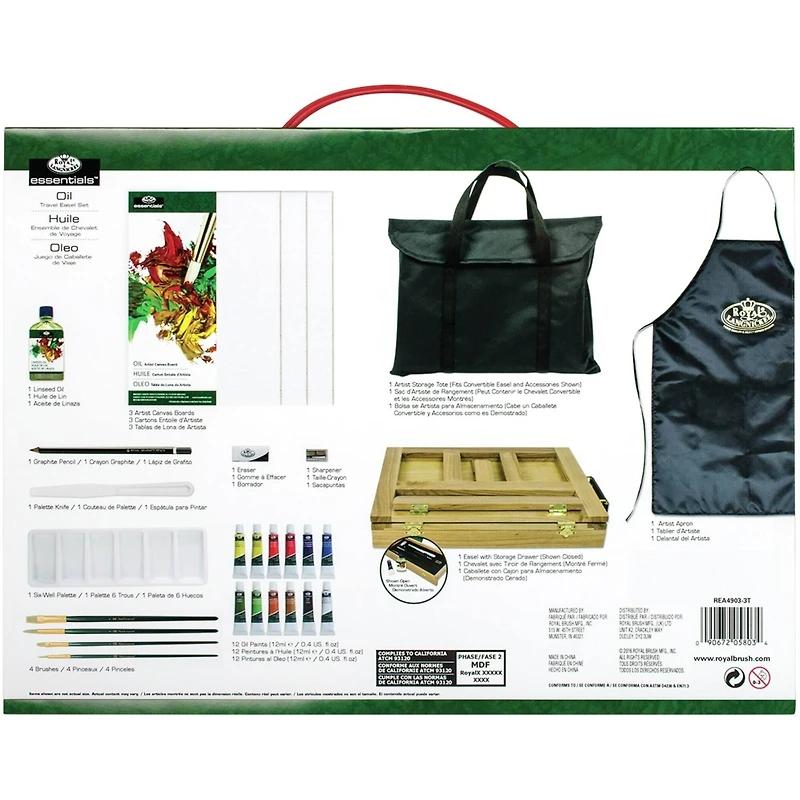 Royal & Langnickel® Essentials™ 28 Piece Oil Paint Easel Travel Set