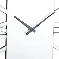 Silver MDF Glam Wall Clock, 32" x 2" x 24"