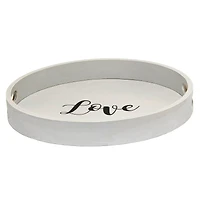 Elegant Designs™ 13.8" Round Love Serving Tray with Handles