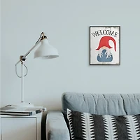 Stupell Industries Welcome Gnome Mythical Garden Elf Pun Framed Wall Art