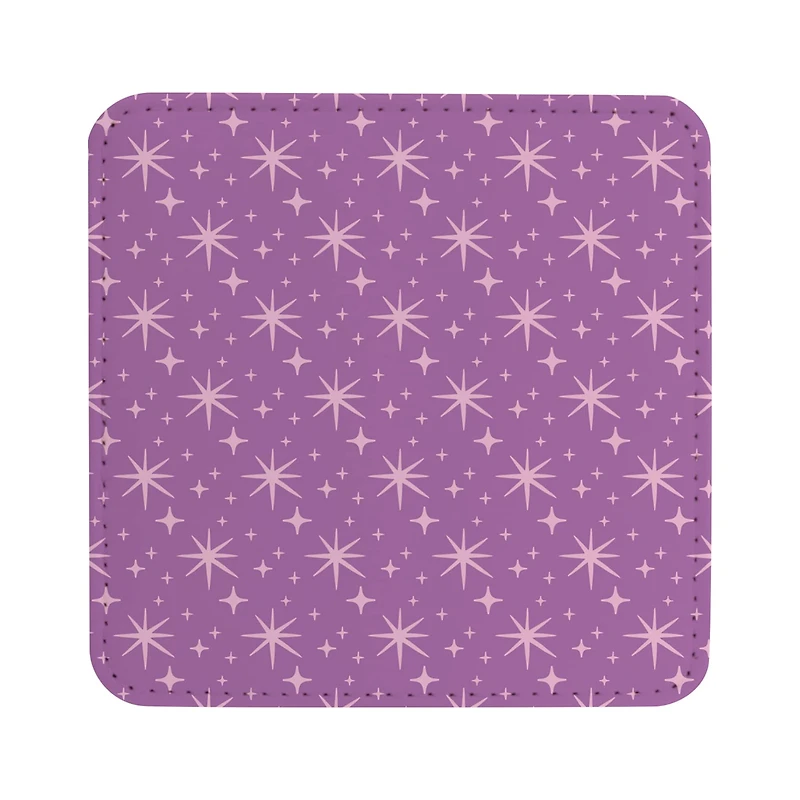 Craft Express White Square PU Leather Coasters, 4ct.