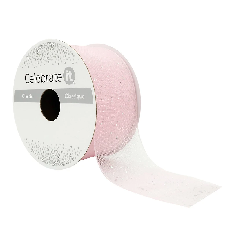 1.5" x 3yd. Sheer Glitter Ribbon by Celebrate It®