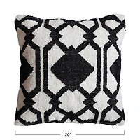 Hello Honey® Black & White Pattern Woven Wool & Cotton Pillow