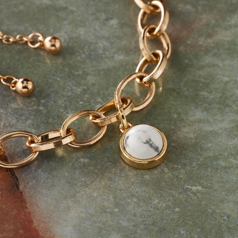 Round White Howlite Charm by Bead Landing™