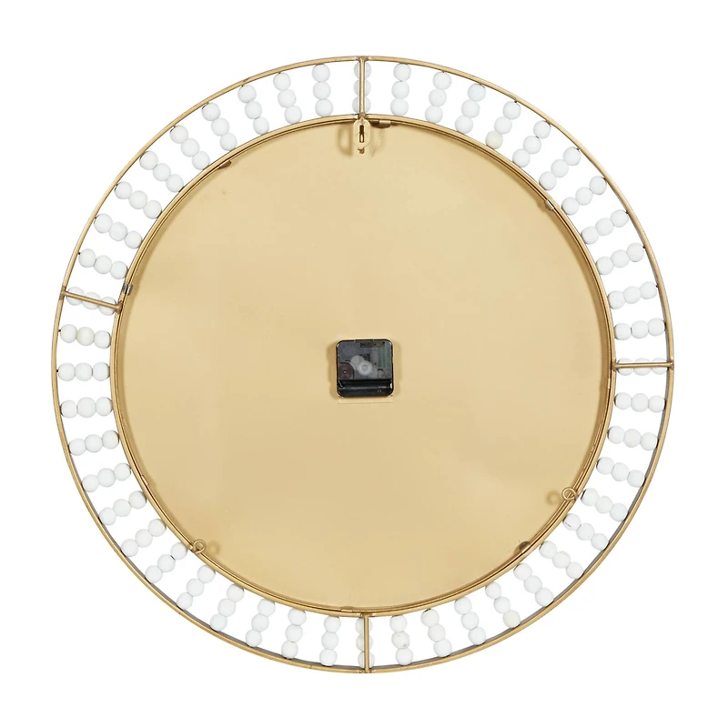 White Metal Contemporary Wall Clock, 24" x 24" x 2"