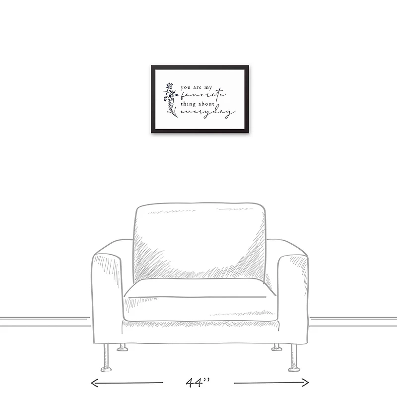 My Favorite Thing about Everyday 12" x 18" Black Framed Canvas