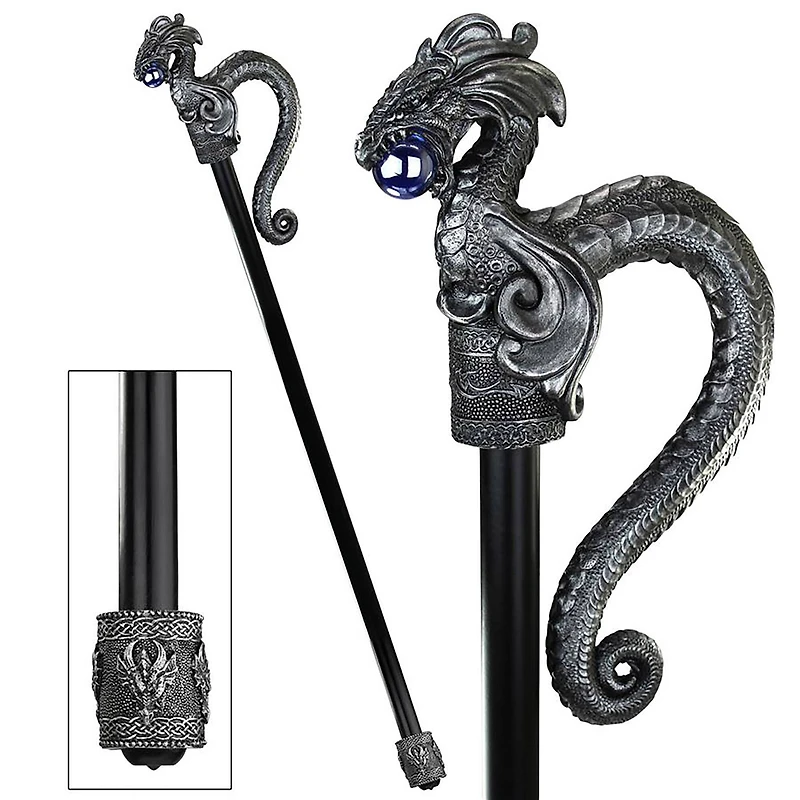 Design Toscano The Dragonsthorne Collection: Rampant Rogue Dragon Walking Stick