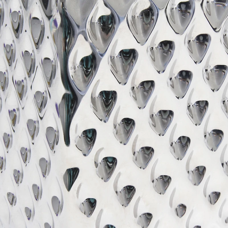 Simple Designs 12" Petite Hammered Chrome Square Table Lamp