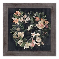 Navy Floral 16" x 16" Western Gray Framed Print