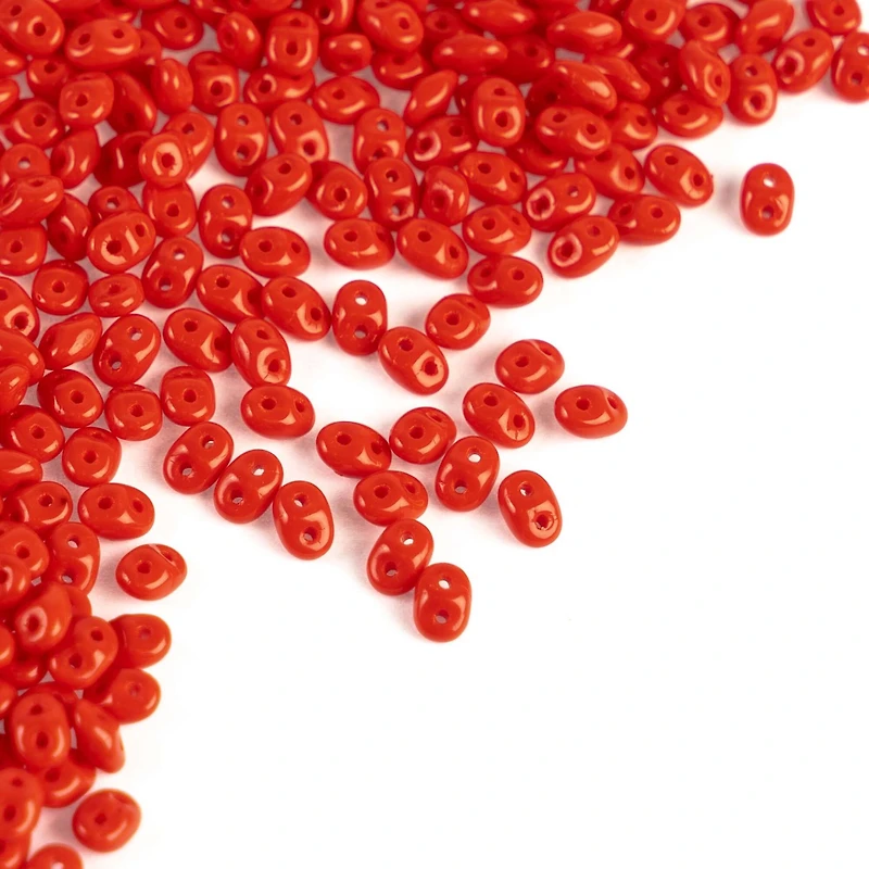 12 Pack: John Bead Superduo Two-Hole Red Czech Glass Beads, 5mm