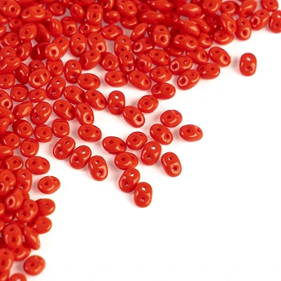 12 Pack: John Bead Superduo Two-Hole Red Czech Glass Beads, 5mm