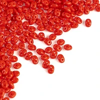 12 Pack: John Bead Superduo Two-Hole Red Czech Glass Beads, 5mm