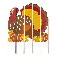 Glitzhome® 41.5" Thanksgiving Metal Turkey Combo Yard Stake