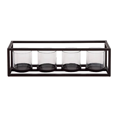 18'' Black Iron Contemporary Votive Candle Holder