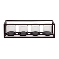 18'' Black Iron Contemporary Votive Candle Holder