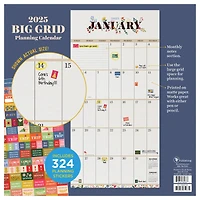 TF Publishing 2025 Big Grid Floral Wall Calendar