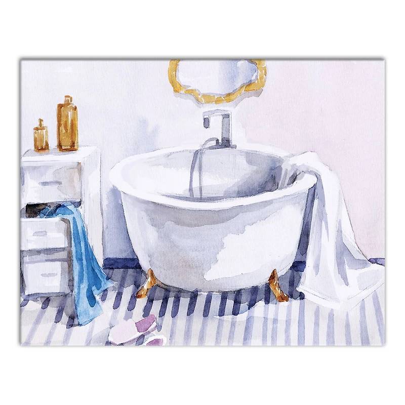 Lived In Bathroom 14" x 11" Canvas Wall Art