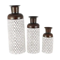 White Metal Tall Trellis Floor Vase, 3ct.