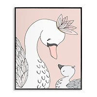 Stupell Industries Mother & Baby Swan Flower Crowns Princess Animals Framed Giclee Art
