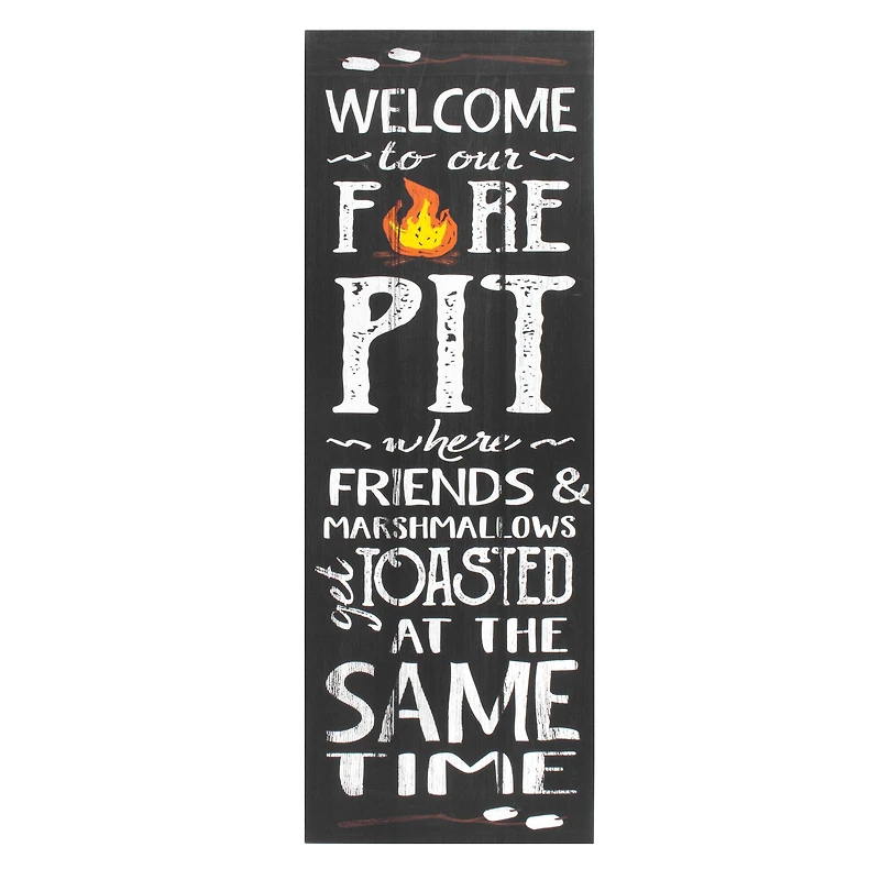 Welcome to the Firepit Outdoor Canvas Art Print - 16"x48"
