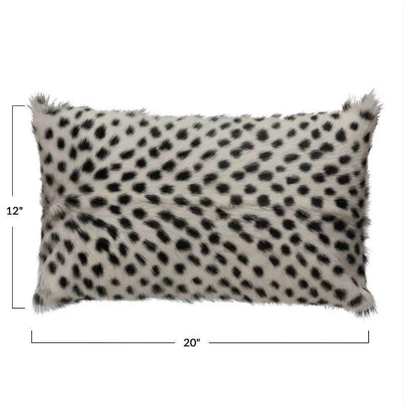 Hello Honey® Black & White Spotted Goat Fur Lumbar Pillow