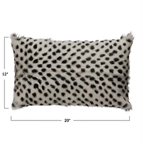 Hello Honey® Black & White Spotted Goat Fur Lumbar Pillow
