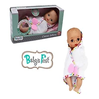 Goldberger Baby's First® Bathtime Baby Softina™ 9" Baby Doll with White Bath Blanket
