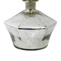 Silver Glass Decorative Hexagonal Jar Set