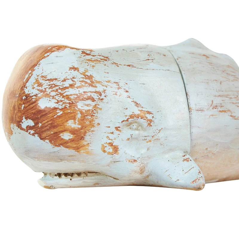 Coastal Gray Polystone Whale Bookend Set