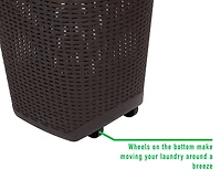 Mind Reader 60L Wheeled Hamper with Cutout Handle