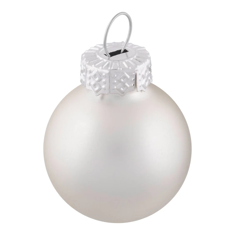 24ct. 1" 2-Finish Silver Glass Ball Ornaments