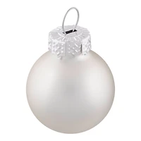 24ct. 1" 2-Finish Silver Glass Ball Ornaments