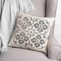 Distressed Medallion Throw Pillow