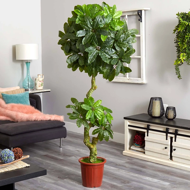 6ft. Potted UV Resistant Umbrella Artificial Tree