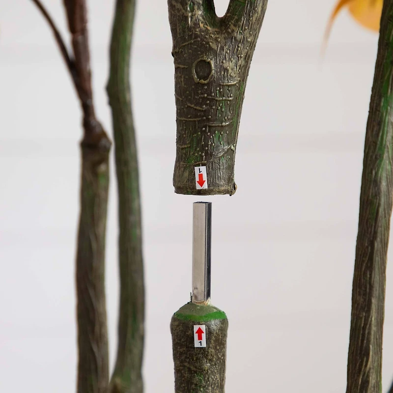 6ft. Orange Autumn Oyama Magnolia Artificial Potted Tree