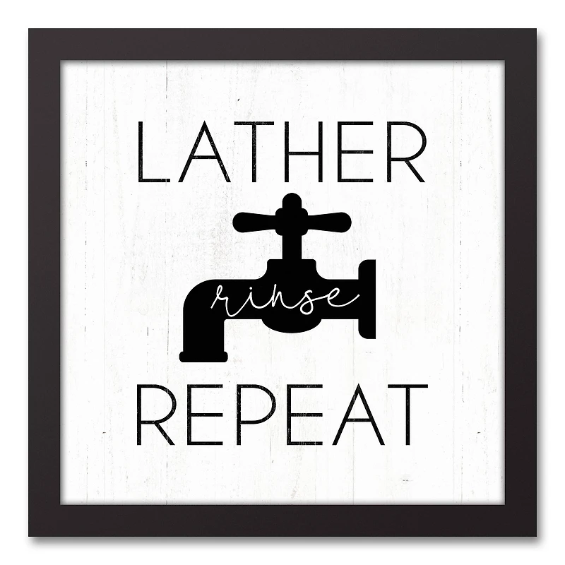 Lather Repeat 12" x 12" Black Framed Canvas