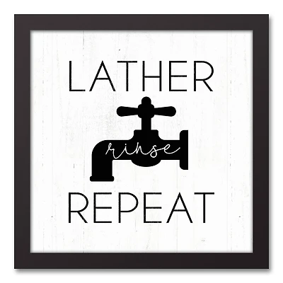 Lather Repeat 12" x 12" Black Framed Canvas