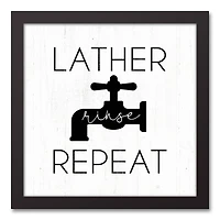 Lather Repeat 12" x 12" Black Framed Canvas