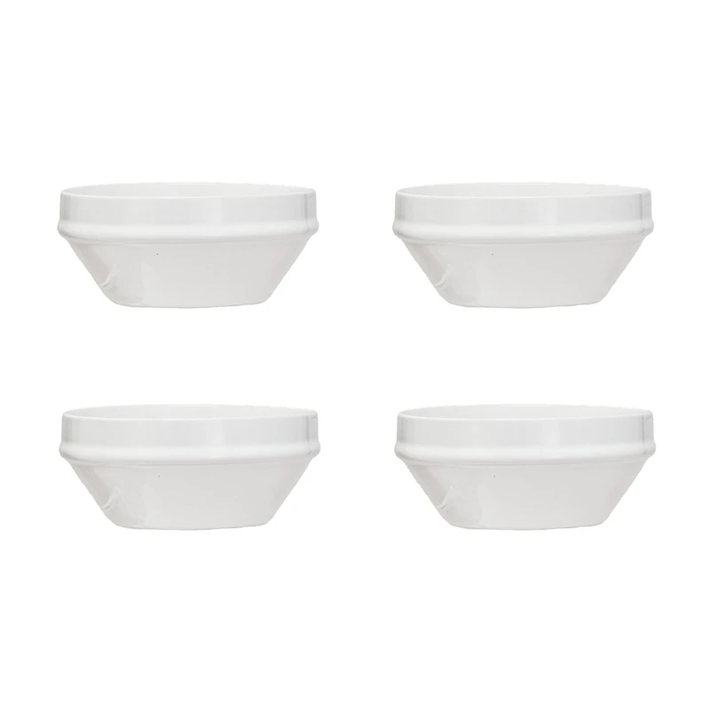 Hello Honey® 6.5" Classic Elegance Antique White Stoneware Bowls, 4ct.