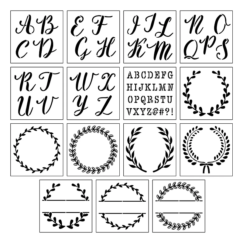Alphabet Monogram Stencils by Craft Smart®, 12" x 12"