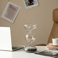Glitzhome® 10.25" Modern Tri-Layer Hourglass with Black Sand