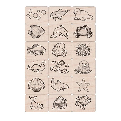 Hero Arts® Ink 'n' Stamp Woodblock Sea Life Stamps