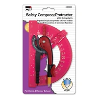 Charles Leonard Safety Compass & Swing Arm Protractor, 12ct.