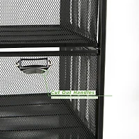 Mind Reader Black 3 Drawer Rolling File Cabinet