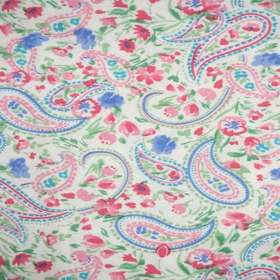 Feldman White Paisley Cotton Flannel