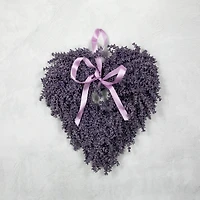 17.5" Artificial Lavender Heart Spring Wreath